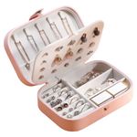 Normie PU Leather Jewellery Box Organisers Women for Earrings, Rings, Necklaces, Bracelets (Pink)