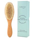 Baby Hair Brush Newborn - Baby Brush with Natural Soft Goat Bristles, Cradle Cap Brush Baby, Toddler Hair Brush, Ideal Baby Registry Gift, Cradle Cap Treatment, Scalp Grooming for Newborn, Natemia