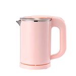 BonNoces Portable Electric Kettle - 0.5L Small Stainless Steel Travel Kettle - Quiet Fast Boil & Cool Touch - Perfect for Traveling Boiling Water, Coffee, Tea (Pink)