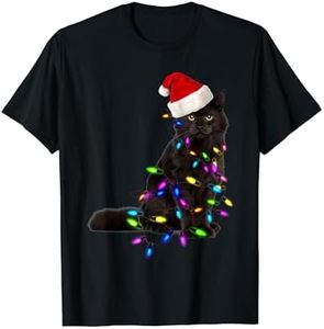 Chat Noir Noël Déco Drôle Chat Maman Cat Mom Pyjama T-Shirt