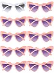 Weewooday 10 Pairs Heart Shaped Sunglasses Bachelorette Bridesmaid Sunglasses for Women Men Wedding Valentine Party, Pink, White, as pictures shown