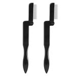 2 Pcs Folding Eyelash Comb, Stainless Steel Teeth Eyebrow Comb, Eye Lashes Separator Mascara Shaper Brush Makeup Brush Beauty Tool