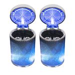 eing Car Ashtray Portable Smoke Cup Holder Home Cigarette Ash Tray with Colorful LED Light,Ideal for Truck Office Auto,2 - Pack