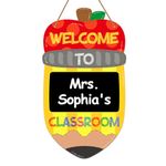 FLYAB Welcome Sign for Classroom - 14.5'' Personalized Welcome Sign for Classroom Decoration Welcome Back to School Hanger Sign Teacher Door Sign for Kindergarten Preschool Elementary Teacher Appreciation Gifts