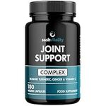 Joint Support Complex - 180 Capsules - High Strength with Glucosamine, Rosehip, Turmeric, Ginger and Vitamin C Supplements - Healthy Immune System - Supports Joint Health - UK Made by Sash Vitality