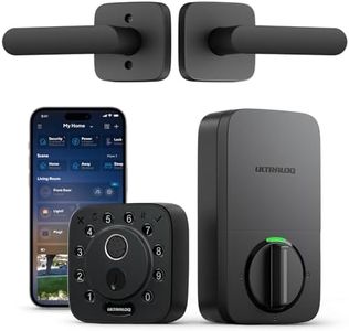 ULTRALOQ Bolt Fingerprint Smart Lock with Handle, 7-in-1 Keyless Entry Door Lock Set, Built-in WiFi Deadbolt, Auto-Lock & Unlock, App Remote Control, Compatible with Alexa, ANSI Grade 1,Black
