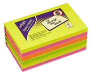 Snopake 127 x 76 mm Neon Assorted Sticky Notes Pack of 6, 100 Sheets per Pad 13528