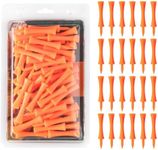 FINGER TEN Golf Tees Step Down Plastic Mixed or Same Height Value 60 100 Count, 2 3/4, 2 1/4, 2, 1 3/4, 1 1/2 Inch Length Long Short Color Tee Pack for Practice Unbreakable (Orange)