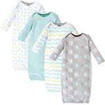 Luvable Friends Unisex Baby Cotton Gowns, Basic Elephant, 0-6 Months US