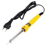 Deli DL8860 60W 220V~50 Hz Electric Soldering Iron with Bracket Replaceable Copper Tip Nickel-Chromium Wire Heating Core Mica Sheet PRT Handle for Metal Jewelry Electric DIY