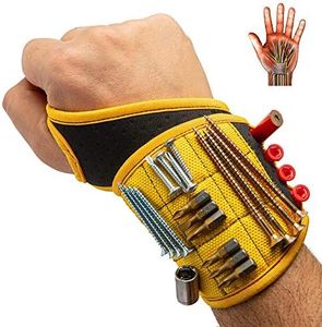 BINYATOOLS Magnetic Wristband with Super Strong Magnets Holds Screws, Nails, Drill Bit. Unique Wrist Support Design Cool Handy Gadget Gifts for Fathers, Boyfriends, Handyman, Electrician