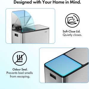 VonHaus 60L Double Recycling Bin – Dual Compartment Waste Separator
