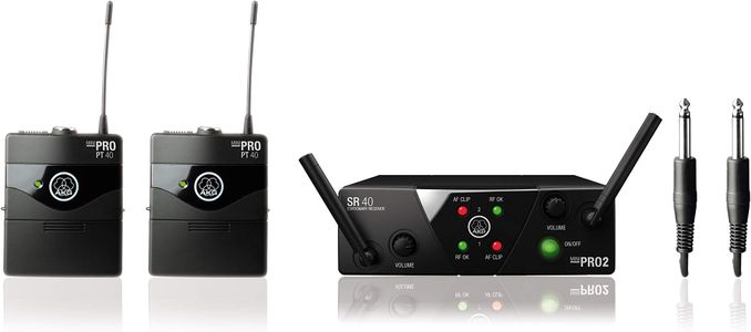 AKG WMS40 Mini Dual Wireless Microphone System – 2-Channel Receiver