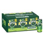 Perrier Lime Carbonated Natural Spring Water with Natural Flavour, No Calories, No Sweeteners, No Sodium, 330ml, Pack of 24 Cans