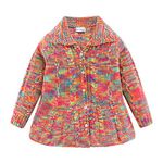 Mud Kingdom Little Girls Cardigan Sweater Colorful Turn-Down Collar Size 5