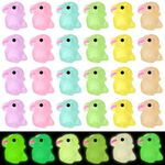 HEQU 60 Pcs Mini Luminous Rabbit, Mini Resin Bunnies Mini Bunny Mini Animals to Hide Decor for Family Garden Crafts Aquarium Landscape Dollhouse Ornament Potted Decorations DIY (6 Colors)