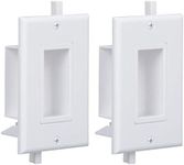 Recessed Wall Plate Side Opening, 2-Pack Side Opening, White