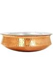 Bonafide Pure Copper Lagan Handi Dish Pan with Tin Lining, Cookware and Serveware,3 litres,Copper Handi Heavy Gauge Diameter 10 inch Copper Lagan for Cooking,Copper biryani Handi Weight 2000 gm