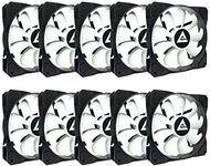 Apevia 1012S-WB 120mm 4pin Molex & 3pin Motherboard Black/White Silent Case Fan (10-pk)