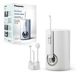 Panasonic EW1614AW503-PACK Family Oral Irrigator for Teeth, Ultrasonic Jet, Child Mode, 10 Pressure Settings, IPX7, Orthodontics, 5 Nozzles, Mains Powered, White