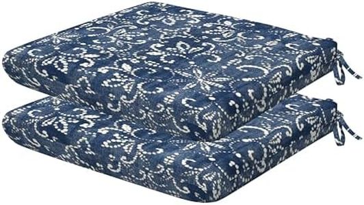 Honeycomb Outdoor Universal Seat Cushion Set, 18" x 17.5", Boheme Indigo Outdoor Chair Cushions