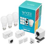 Wyze Labs Cam with 32GB Micro SD Card, 2 Contact Sensors, Motion Sensor, Sensor Bridge, 2 Wyze Plugs, 3 Wyze Bulbs with Installation Accessories