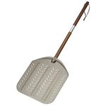 Q Pizza Perforated Pizza Peel 14" with Detachable Long Handle for Grill Oven, Pizza spatula, Pizza Turning Paddle Pizza Oven Accessory for Baking Bread Pastry Dough Pie Cake, Aluminium