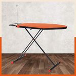 Bathla X-Pres Ace Prime Ironing Board/Stand | 2 Year Warranty | Foldable & Height Adjustable | with Iron Holder & Wire Manager (Orange& Black)