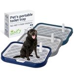 MAK7 Pets Portable Toilet Tray | Dog Poop Tray | Pee Pads for Dogs Holder | Indoor Mesh Toilet for Puppy Poop Training | Mess Free Litter Tray | Pet Dog Potty Training Large (66cmx50cmx5.2cm)