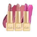 OULAC Metallic Shine Lipstick, Pink Lipstick Set Glitter Long Lasting Lipsticks, High Impact, Ultra Hydrating Lip Color,Vegan & Cruelty-Free, Full-Coverage Lip 4.3 g*3 (Pink Set）