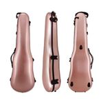 yinfente 4/4 Violin Case - Triangle Shape, Rose Gold - Mixed Carbon Fiber, 1.95kg, 150kg Pressure