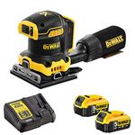 Dewalt DCW200N 18V Brushless 1/4 Sheet Palm Sander 2 x 5.0Ah Batteries & Changer