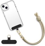 Lawonda Rope Phone Strap Universal Phone Charm Hands-Free Wrist Phone Lanyard, Adjustable Phone Hand Strap Grip with Tether Patches Beige