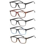 5 Pack Reading Glasses Men Women Spring Hinge Comfortable Glasses for Reading (Mix Color, 2.00, multiplier_x)