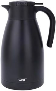 GiNT 2.2L / 74Oz Thermal Coffee Carafe, Insulated Stainless Steel Coffee Carafes for Keeping Hot/Double Walled Vacuum Thermal Carafe (Black)