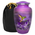 Trupoint Memorials Cremation Urns for Human Ashes - Decorative Urns, Urns for Human Ashes Female & Male, Urns for Ashes Adult Female, Funeral Urns - Purple, Large