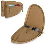 GOBUROS Padded Pistol Cases (2 Packs) with Lockable Zipper, Handgun Bag with Thickened Velvet Lining for Gun Storage and Transport, Khaki