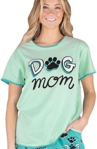 Lazy One Pajamas for Women, Cute Pajama Tops, Cat and Dog Pajamas For Women, Comfy Women's Tees, Dog Mom Womens Pajama Shirt, X-Large