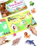 Intelliskills Premium Pick N' Stick Animals & Birds Premium Activity Board Book for Kids |No Mess Montessori DIY Activity &Learning Book for Toddlers/Preschoolers|30 Reusable Velcro Stickers|2+ Years