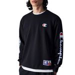 Champion Men's Legacy Retro-Sport-Heavy Powerblend Terry Crewneck Sweatshirt, Black, S