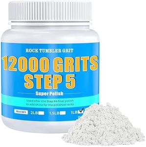 KomeStone Rock Polisher 12000 Grit Aluminum Oxide Polishing Grits – Step 5 Final Stage for Rock Polishing, Fine Abrasive Polishing Podwer for All Kinds of Stones, Gems, and Glass Polishing