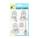 Little Birdie Clear Stamps - Good Wishes, 4x6 Inch, 6pcs