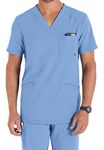 Smart Uniform SF090 V Neck Scrub Top (XL, Ciel)