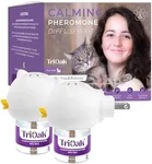 TriOak Cat Pheromones Calming Diffuser: Premium Cat Calming Diffuser - Cat Pheromone Diffuser - Pheromone Diffuser to Calm Cats - Cute Shape Feline Pheromone Diffuser, 2Pack (Purple)