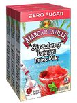 Margaritaville Margarita Singles to Go - Strawberry Daiquiri Flavored Non-Alcoholic Powder Sticks Drink Mix, 6 Count (Pack of 3)