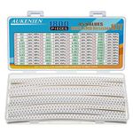 AUKENIEN 0603 SMD Resistor Assortment Kit 45 Values 1800pcs 0R to 10M Ohm 1/10W SMT Chip Resistors Assorted with ±5% Tolerance