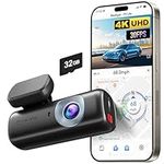 REDTIGER 4K Front Dash Cam for Car, ADAS, with 32GB Memory Card, Built-in WiFi&GPS, Car Camera with G Sensor, Loop Recording, Smart App Control, Night View, 24/7 Parking Mode(F9 Lite)