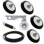 Dryer Repair Kit - 4561EL3002A Clothes Dryer Motor Idler Pulley with Spring, 4Pcs 4581EL2002C Drum Roller, 4400EL2001A Dryer Drum Belt Replacement Part Fit for LG Kenmore Dryers