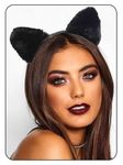 Catery Cute Cat Ears Headbands Black Plush Bunny Ear Headband Headpieces Women Party Hair Accessories for Nightclubs & Masquerade & Halloween & Christmas