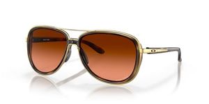 Oakley Women's OO4129 Split Time Pilot Sunglasses, Brown Tortoise/Prizm Brown Gradient, 58 mm